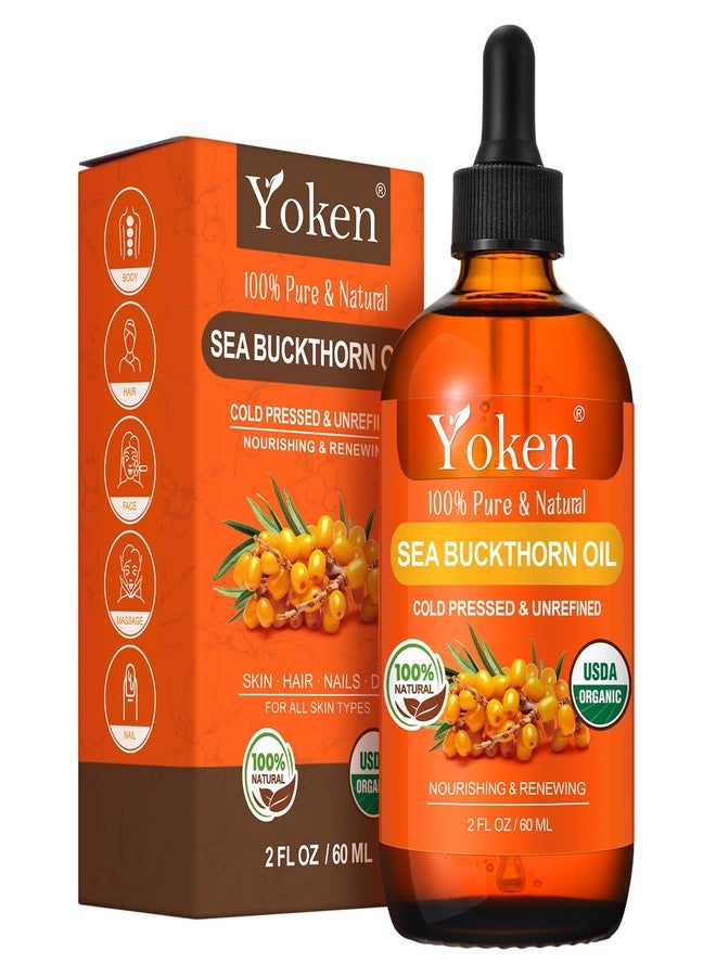 Yoken Cold Pressed Sea Buckthorn Oil Organic for Face Hair & Nails 2oz - 100% Natural Facial Oils from SeaBuckthorn Berry for Deep Hydration & Skin Nourishment, aceite de espino amarillo organico - Image 1